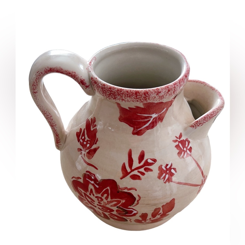Foreside Ceramic Glazed Large Water Pitcher  60 Oz Micro and dishwashe…